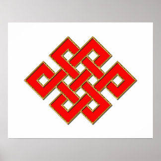 Mystic Knot - Red & Gold 1 Poster