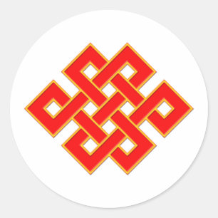 Mystic Knot - Red & Yellow Classic Round Sticker