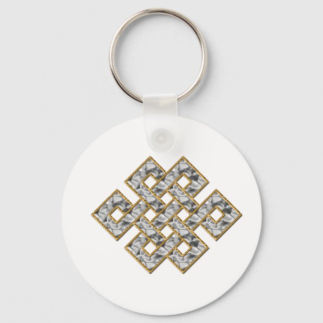 Mystic Knot - Silver & Gold 1 Key Ring (Front)