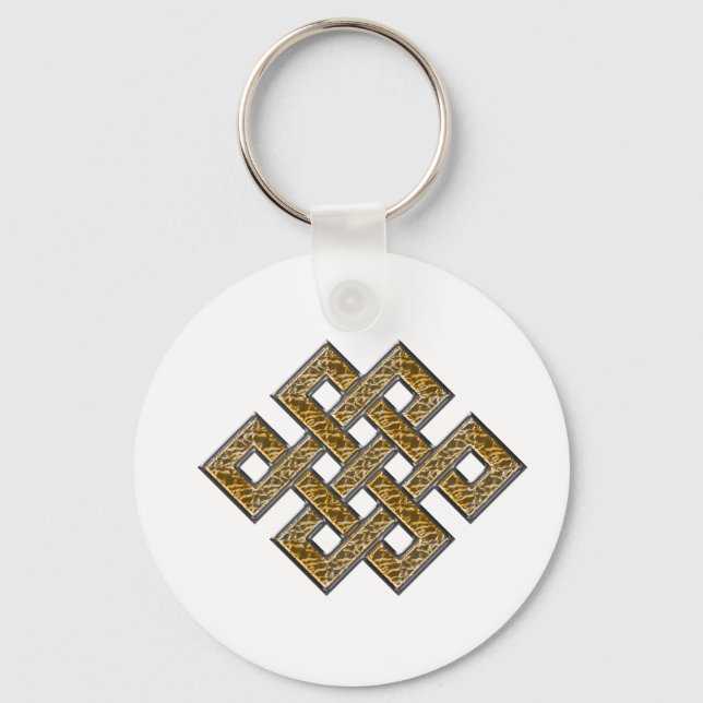Mystic Knot - Silver & Gold 2 Key Ring (Front)