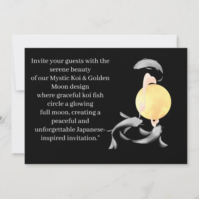Mystic Koi & Golden Moon – Elegant Japanese Zen Ar Invitation (Front)