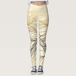 Mystic leaves and flowers leggings