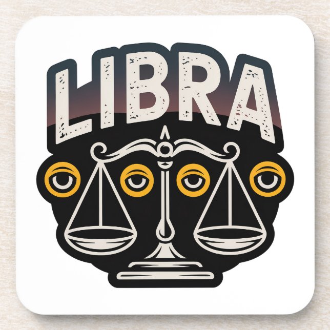  Mystic Libra Zodiac Emblem Coaster (Front)