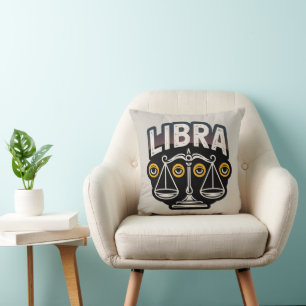 Mystic Libra Zodiac Emblem Cushion