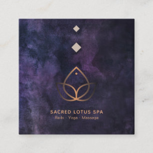 *~* Mystic Lotus Sacred Geometry Alchemy Shaman Square Business Card