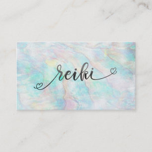 *~* Mystic Magical Pastel Abalone Glitter REIKI Business Card