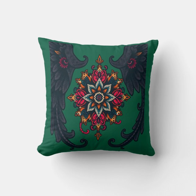 Mystic Mandala Elephant Art Cushion (Front)