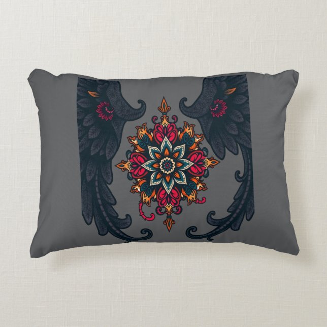 Mystic Mandala Elephant Art Decorative Cushion (Front)