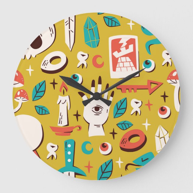 Mystic Melange: Occult Seamless Elements Large Clock (Front)