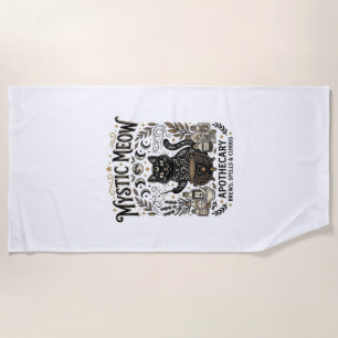 Mystic Meow Cat Witchy Mystic Apothecary Cat Vinta Beach Towel