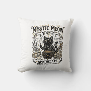 Mystic Meow Cat Witchy Mystic Apothecary Cat Vinta Cushion