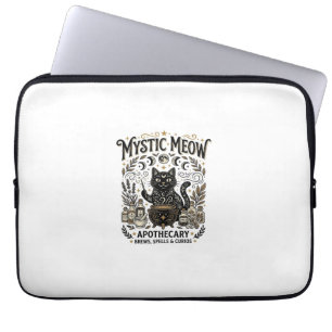 Mystic Meow Cat Witchy Mystic Apothecary Cat Vinta Laptop Sleeve