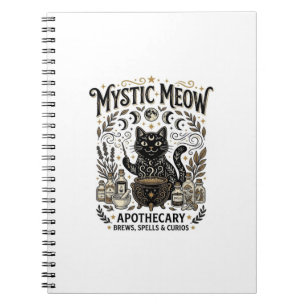 Mystic Meow Cat Witchy Mystic Apothecary Cat Vinta Notebook