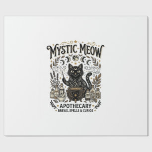 Mystic Meow Cat Witchy Mystic Apothecary Cat Vinta Wrapping Paper