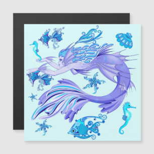 Mystic Mermaid Fairy Purple Creature Ceramic Tile