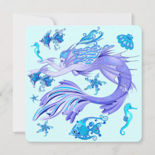 Mystic Mermaid Fairy Purple Creature Ceramic Tile