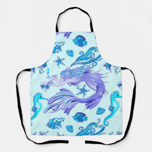 Mystic Mermaid Fairy Purple Creature Ceramic Tile Apron