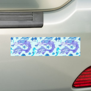 Mystic Mermaid Fairy Purple Creature Ceramic Tile Bumper Sticker