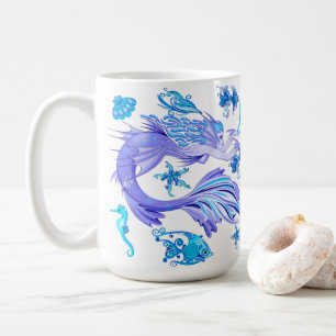 Mystic Mermaid Fairy Purple Creature Ceramic Tile Coffee Mug