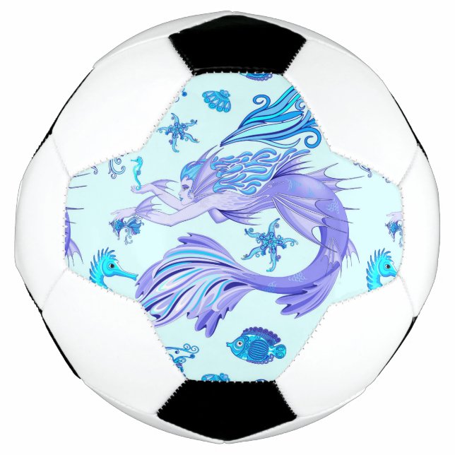 Mystic Mermaid Fairy Purple Creature Ceramic Tile Football (Front)