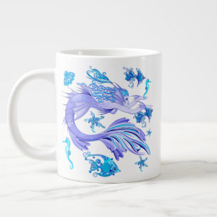 Mystic Mermaid Fairy Purple Creature Ceramic Tile Large Coffee Mug