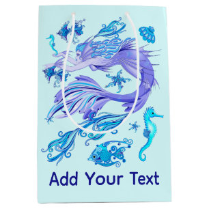 Mystic Mermaid Fairy Purple Creature Ceramic Tile Medium Gift Bag