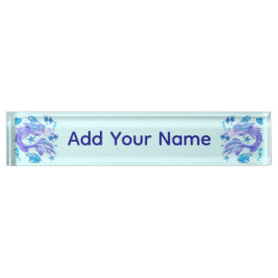 Mystic Mermaid Fairy Purple Creature Ceramic Tile Nameplate
