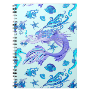 Mystic Mermaid Fairy Purple Creature Ceramic Tile Notebook