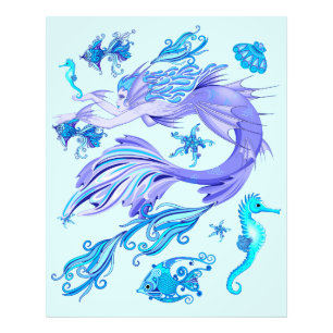 Mystic Mermaid Fairy Purple Creature Ceramic Tile Photo Print