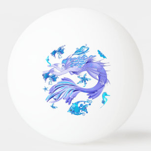 Mystic Mermaid Fairy Purple Creature Ceramic Tile Ping Pong Ball