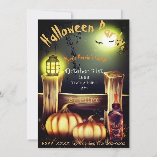 Mystic Mervin's Halloween Custom Invite (Front)