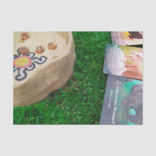 Mystic Messages: Tarot and aracles over grass grou Tissue Paper