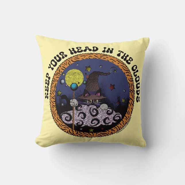 Mystic Mew  Head In The Clouds Orange Version Cushion (Front)
