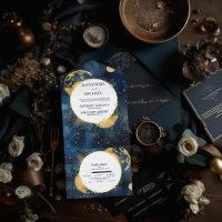 Mystic Midnight Blue and Gold Watercolor Wedding