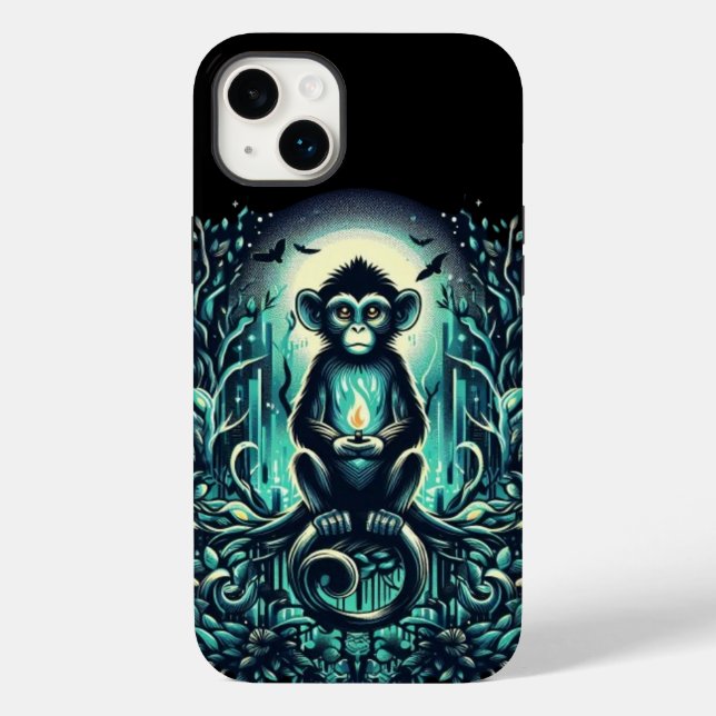 Mystic monkey in the Enchanted Forest Case-Mate iPhone Case (Back)