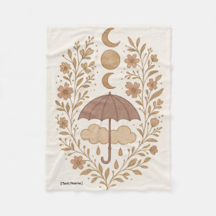 Mystic Moon Boho Rain Blanket Add Text/Name