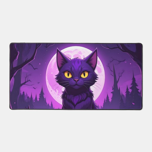 Mystic Moon Cat Desk Mat (Front)