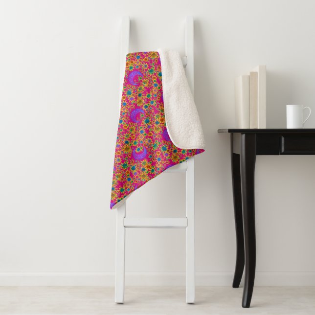 Mystic Moon Dreams Sherpa Blanket (In Situ)