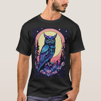 Mystic Moon Owl TShirt  Enchanting Nocturnal Style