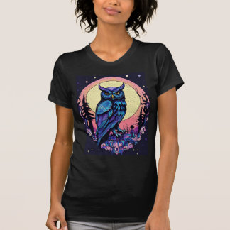 Mystic Moon Owl TShirt  Enchanting Nocturnal Style