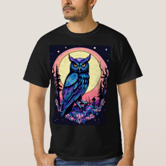 Mystic Moon Owl TShirt  Enchanting Nocturnal Style