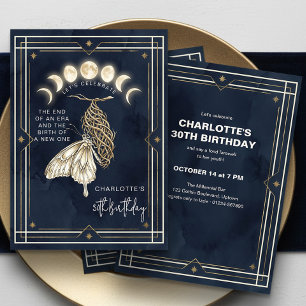 Mystic Moon Phase Tarot 30th Birthday Invitation
