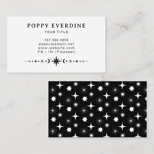 Mystic Moon Stars Business Card (Front/Back)