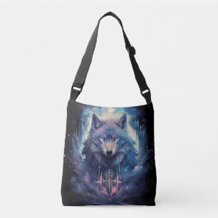 Mystic Moon Wolf Guardian Crossbody Bag