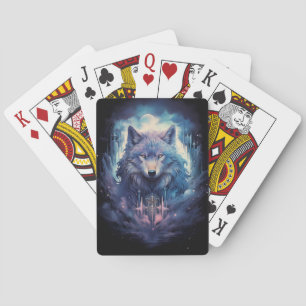 Mystic Moon Wolf Guardian Playing Cards