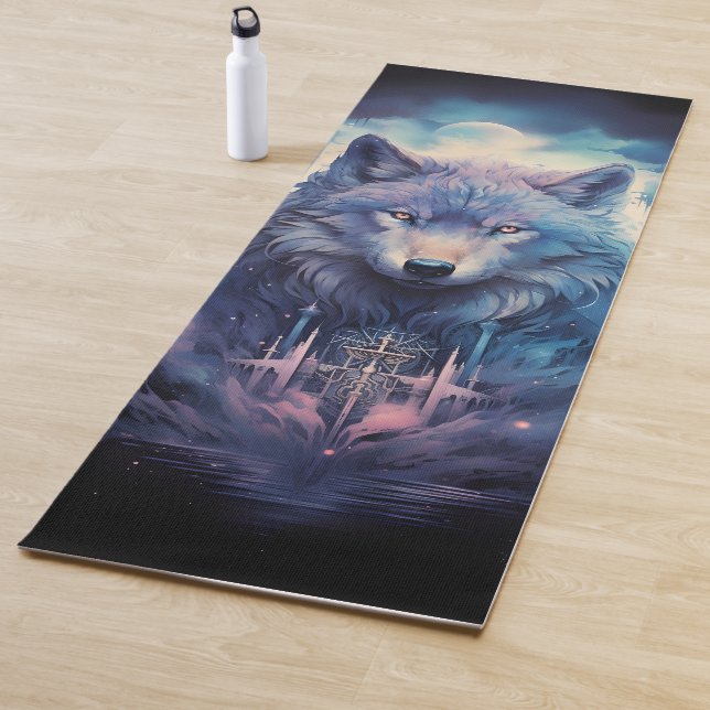 Mystic Moon Wolf Guardian Yoga Mat (In Situ)