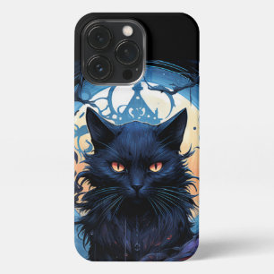 Mystic Moonlit Feline iPhone 13 Pro Case