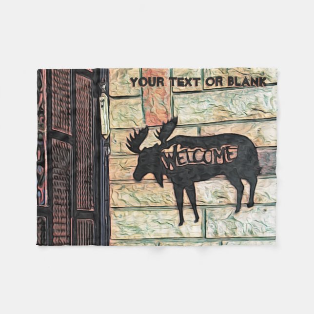 Mystic Moose Fleece Blanket (Front (Horizontal))