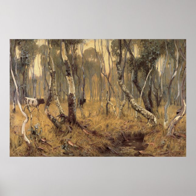 Mystic Morn Hans Heysen 1904 South Australia  Poster (Front)