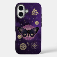 Mystic Moth & Norse Runes on Cosmic Purple